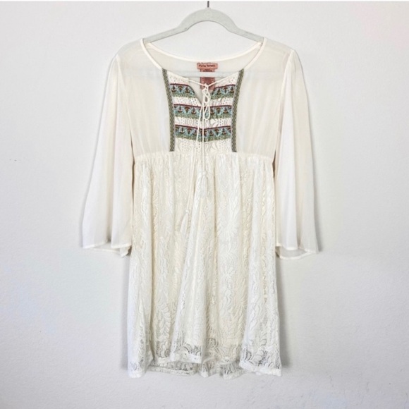 Flying Tomato Boho Cream Dress Size S - Picture 1 of 6